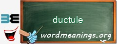 WordMeaning blackboard for ductule